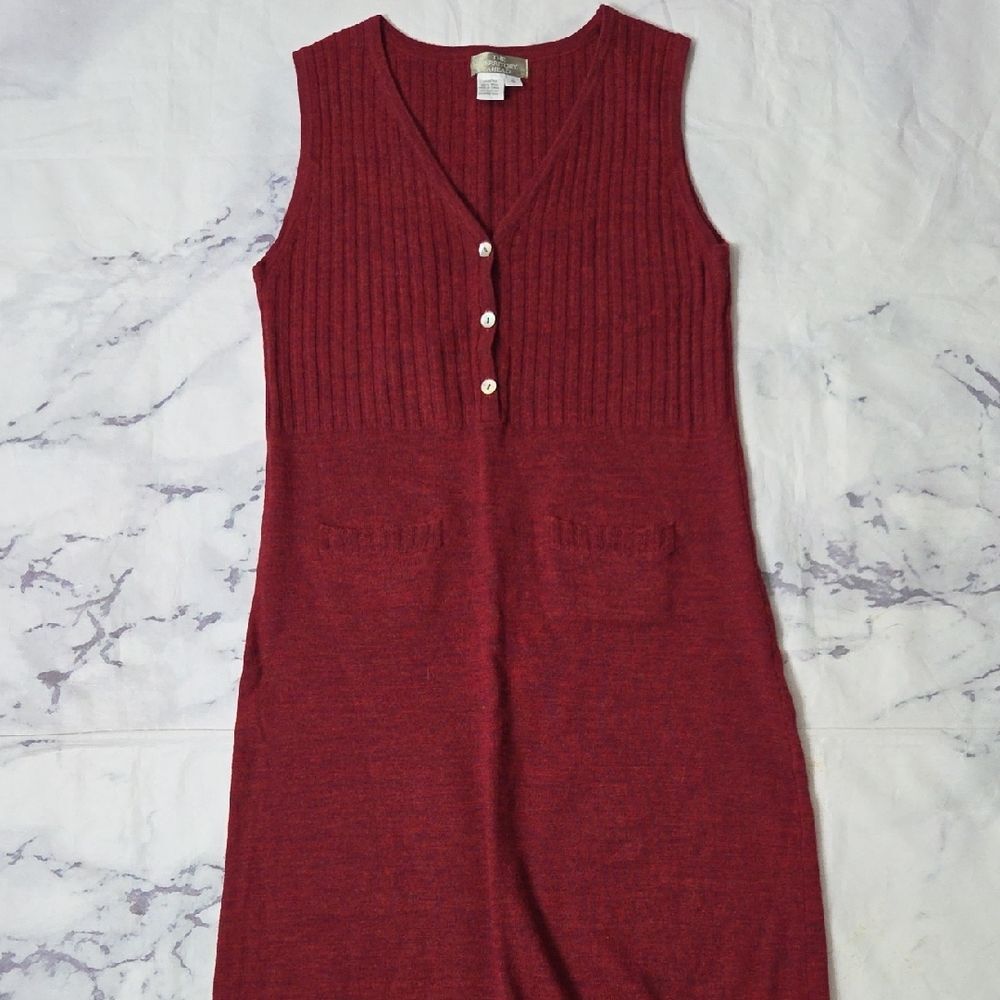 The Territory Ahead 100% Wool Rich Red Sleeveless Maxi Dress